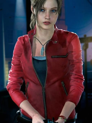 Resident Evil Claire Redfield crimson leather outerwear