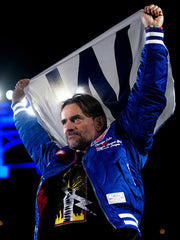 CM Punk blue bomber jacket Chicago Cubs sleeve patches stadium event