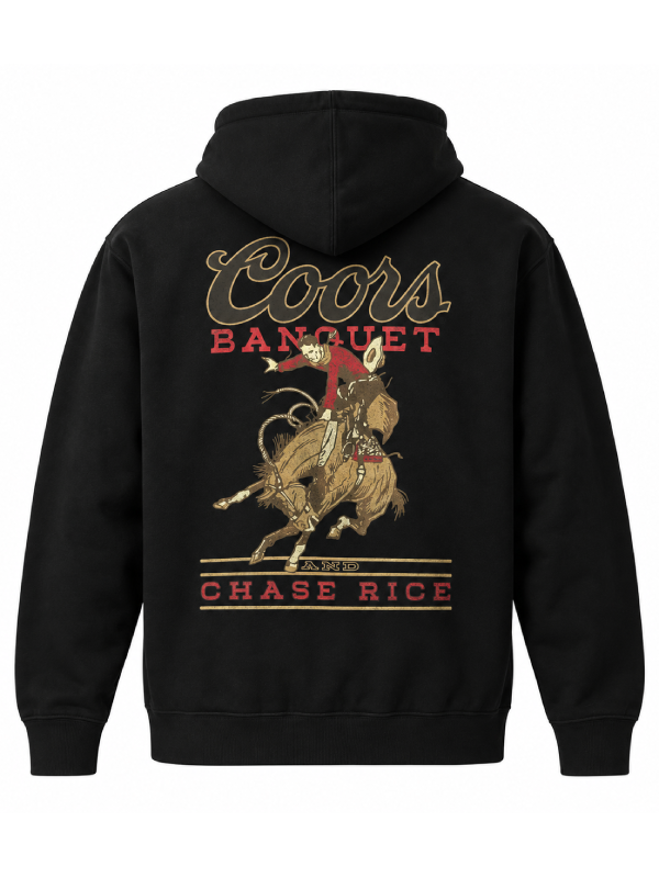 coors banquet chest logo hoodie