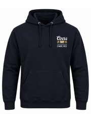 Coors Banquet Chase Rice black hoodie front flat lay