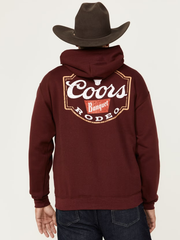 Coors Banquet Rodeo maroon hoodie back view horns graphic