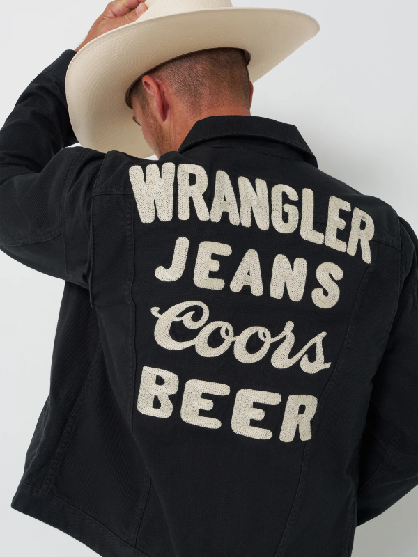wrangler coors beer embroidery jacket