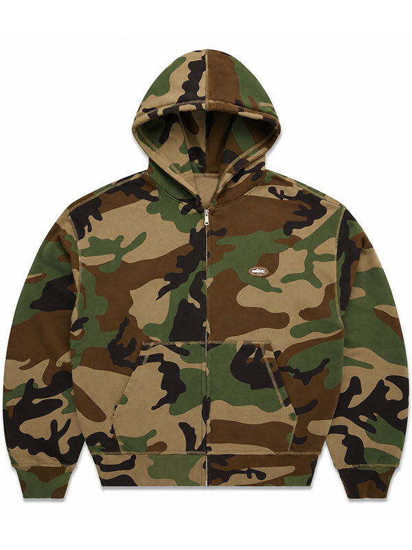 corteiz alcatraz hoodie front view chest patch