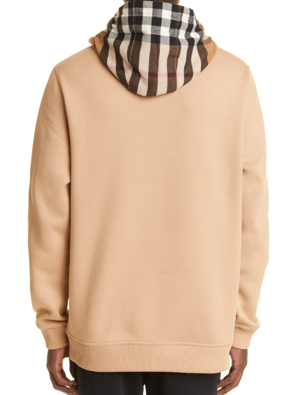 Plaid hood Burberry cotton blend sweatshirt