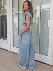 Matchbox The Movie Aimee Cutout Denim Jumpsuit
