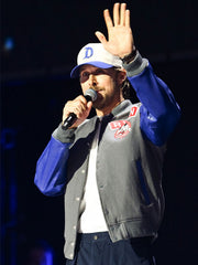 Ryan Gosling varsity jacket RYAN chenille patch front view stage