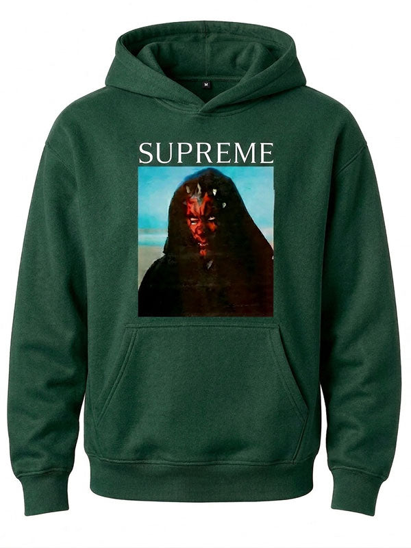 Supreme Darth Maul hoodie green flat lay front