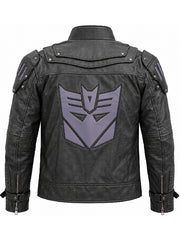 Transformers Decepticon emblem black moto coat