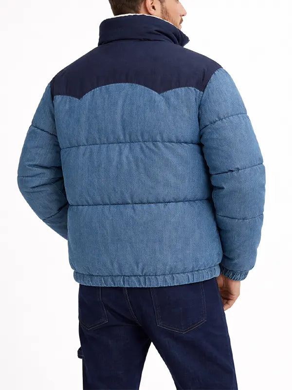 denim puffer jacket mens