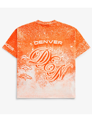 Denver Broncos jumbo print sublimation tee back view flat lay