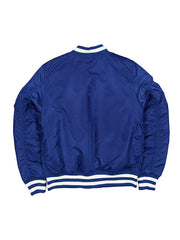 Detroit Lions inspired MA-1 flight bomber jacket back view