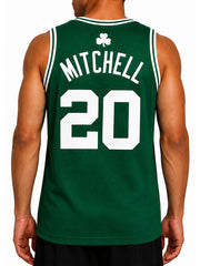 Dillon Mitchell Celtics jersey back view number 20 shamrock detail
