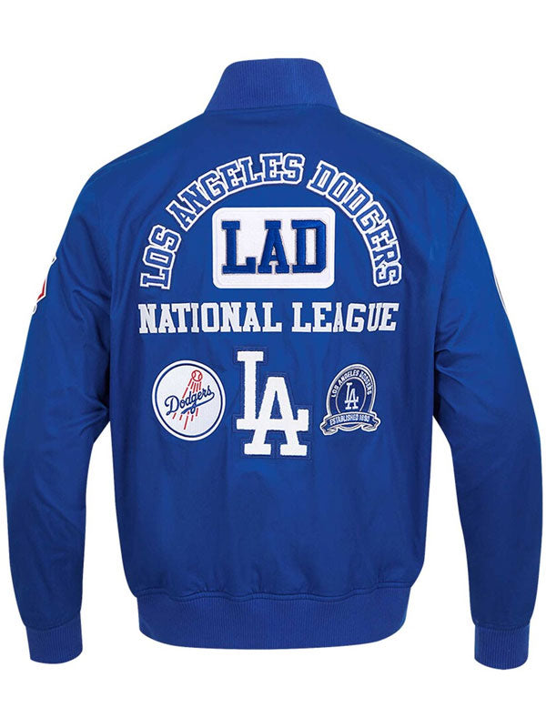 Dodgers jacket back view National League crest patches