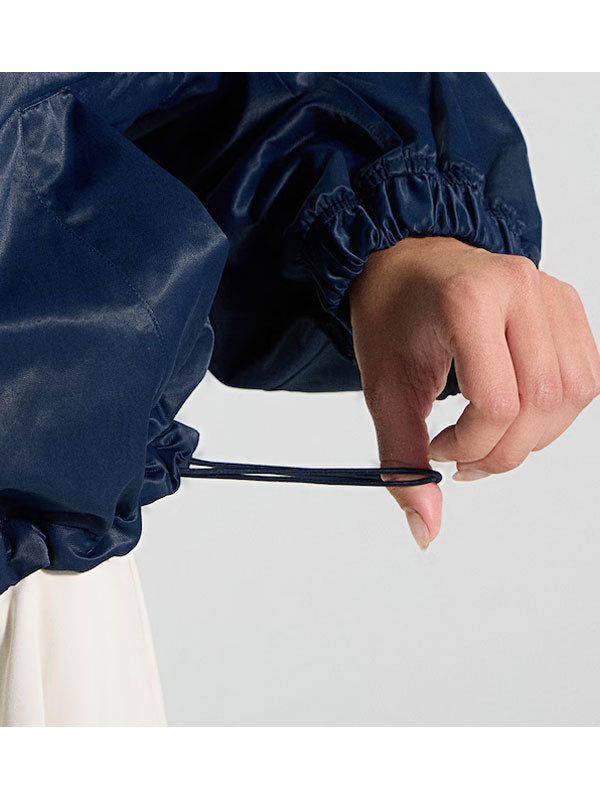 Dodgers navy jacket sleeve cuff drawcord adjustable detail close up