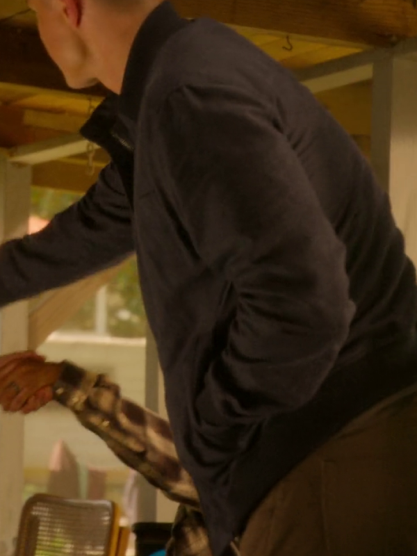 Outer Banks Season 5 Rafe Cameron navy jacket side view scene