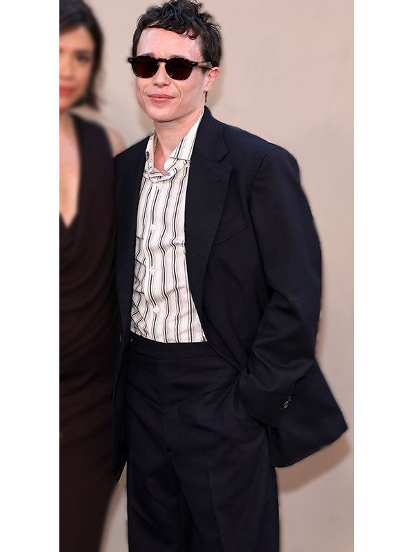 Elliot Page navy blazer