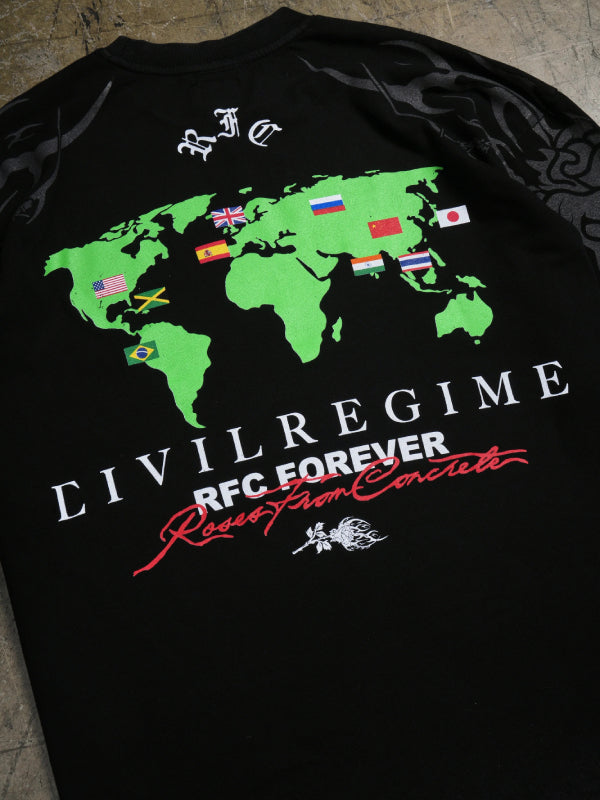 Street Fighter Civil Regime tee close up chest graphic