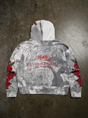 Street Fighter Civil Regime hoodie back view white flat lay