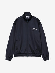 Workwear-style fleece jacket flat lay, chest logo and zip closure visible