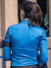 Gal Gadot blue jacket