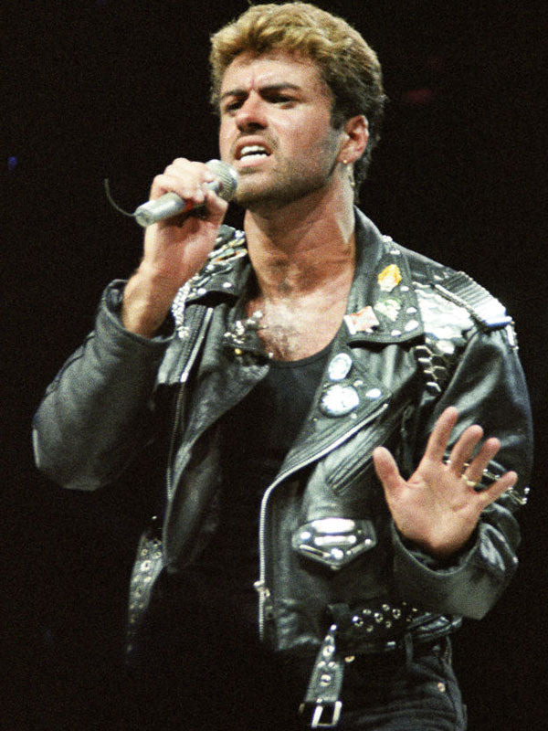 George Michael studded black leather jacket