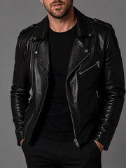 Johnny Blaze Ghost Rider black leather jacket front view open studio