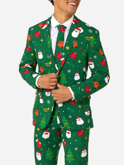 Christmas party green blazer with matching tie