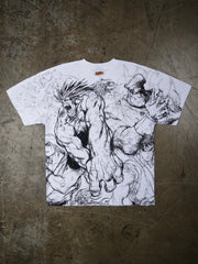 Street Fighter Civil Regime Blanka sketch tee back flat lay