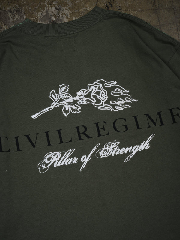 Street Fighter Civil Regime tee back logo close up detail