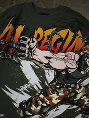 Guile Street Fighter Civil Regime graphic tee front print close up