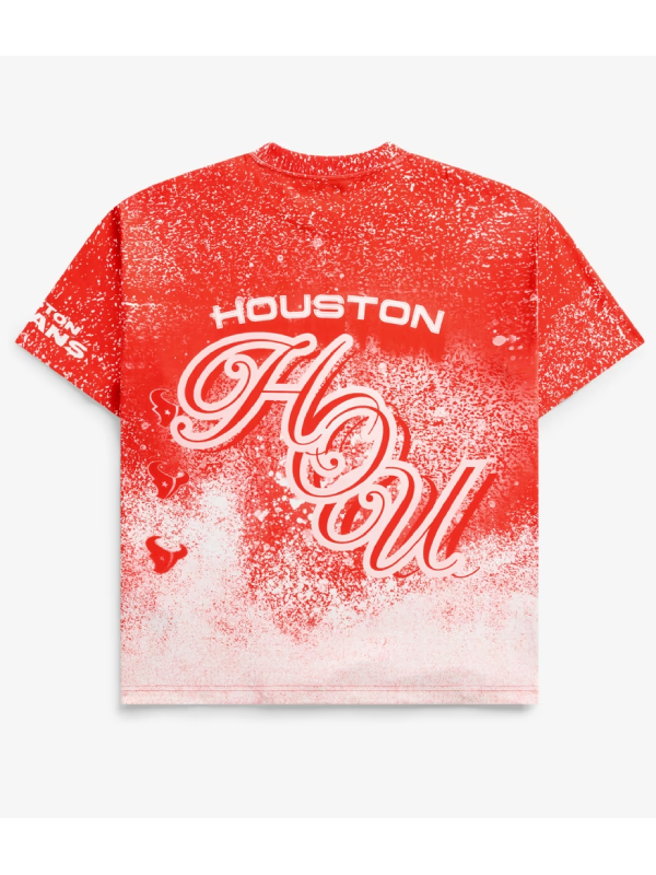 Houston Texans jumbo print sublimation tee back view flat lay