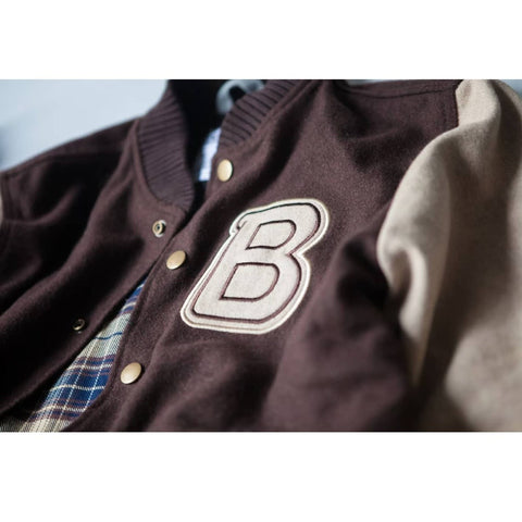 Handmade Hotline Jacket - Brown B logo Varsity Cosplay Costume