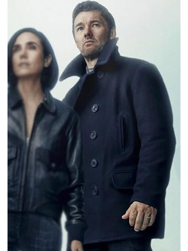 Dark Matter Jason Dessen navy wool peacoat front view studio shot