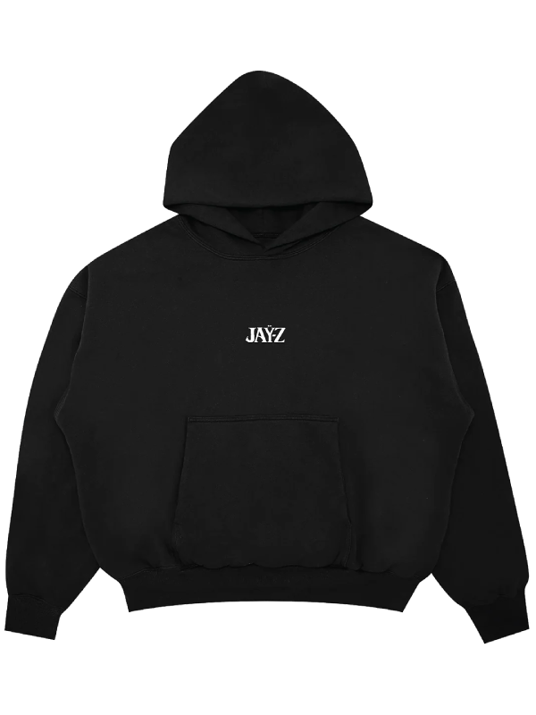 Black cotton fleece hoodie