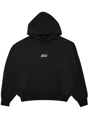 Black cotton fleece hoodie