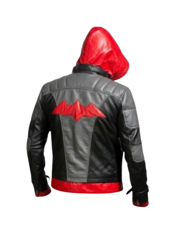 Red Hood Jacket Jensen Ackles Grey Black Bat Emblem