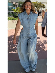 Matchbox The Movie Aimee Cutout Denim Jumpsuit
