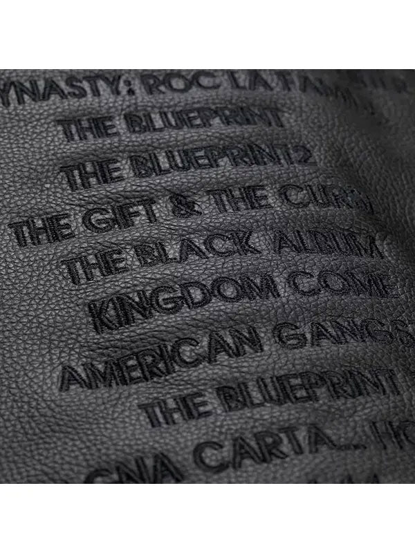 Jay Z discography embossed leather lining detail close up