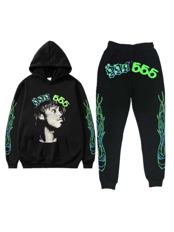 Tracksuit Juice WRLD x Sp5der black two piece