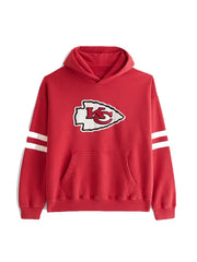 Kansas City Chiefs red popover hoodie front view with graphic