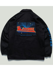 Kavinsky red yellow wordmark black jacket