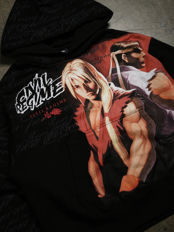 Ken Ryu Street Fighter hoodie graphic close up detail