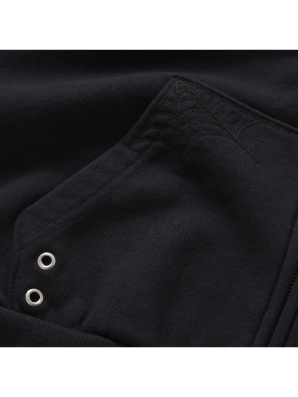 Eyelet King Spider quilted web pocket hoodie