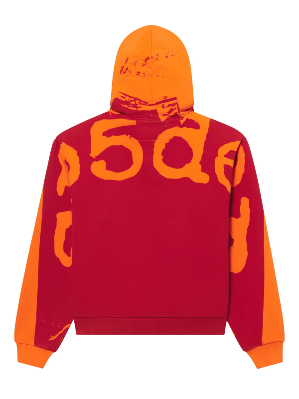 Spray paint King Spider red orange zip hoodie