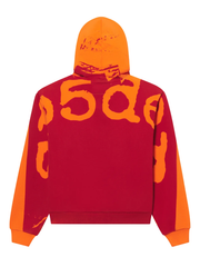 Spray paint King Spider red orange zip hoodie
