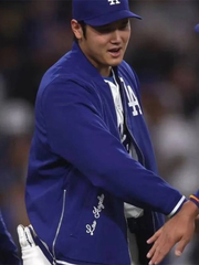 LA Dodgers navy royal bomber outerwear