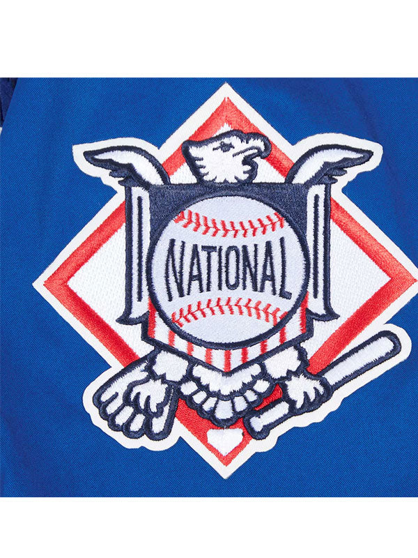 Dodgers jacket sleeve patch National League eagle crest close up