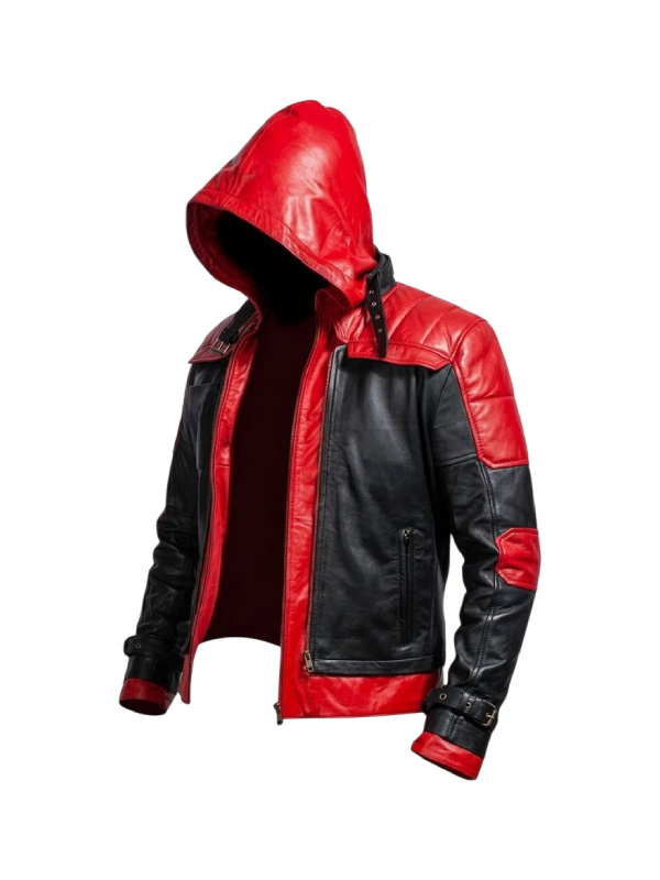 Quilted Red Leather Jacket Jason Todd Arkham Knight