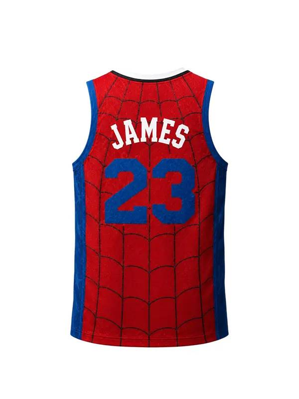 LeBron James 23 76ers Spider-Man inspired jersey back view with name and number