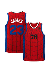 LeBron James Philadelphia 76ers Spider-Man Brand New Day jersey front and back view